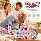 Unisex Batik Spor Çorap 10'lu Set Tie Dye Tenis Çorabı Koyu Retro Renkler Günlük Rahat Konforlu Stil
