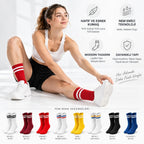 Unisex Renkli Çorap Çizgili 8'li Set Uzun Soket Günlük Spor Kolej Stil Rahat Şık Kadın Erkek Çorabı