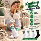 Unisex Çorap Çizgili 8'li Set 07 Good Vibes yazılı Siyah Beyaz Uzun Soket Spor Kolej Stil Çorap