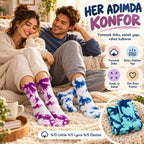 Unisex Batik Desenli Çorap 6'Lı Set Pamuklu Renkli Uzun Soket Dikişsiz Nefes Alan Spor Çorabı Günlük