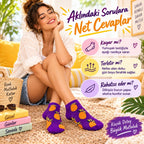 Kadın Mor Ananas Desenli Patik Çorap 12'li Paket | Renkli, Rahat Günlük Kısa Çorap Seti