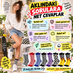 UNİSEX Çorap Dama Desenli Renkli 7'li Set Kareli Alev Desen Uzun Soket Günlük Spor Çorabı