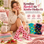 Kadın Ve Erkek Çorap Meyve Desenli Renkli 3'lü Set Uzun Soket Günlük Rahat Çorap Seti