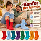 Unisex Renkli Çorap 8'li Set Günlük Rahat Esnek Uzun Soket Çorap Canlı Renkler Yumuşak Konforlu Seti