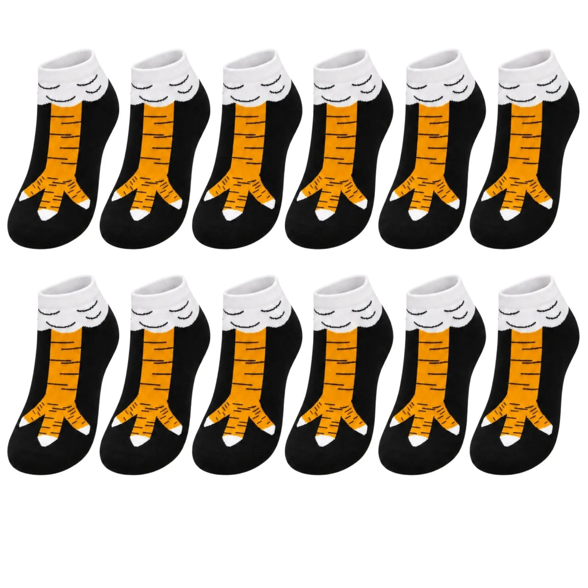 Kadın Tavuk Ayağı 12'li Desenli Patik Çorap Dikişsiz Pamuklu Eğlenceli Sneaker Günlük Çorap Seti