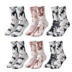 Unisex Batik Desenli Çorap 6'lı Set Pamuklu Uzun Soket Günlük Spor Nefes Alan Dikişsiz