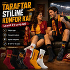 Galatasaray Lisanslı Yetişkin Çorap 6’lı Set – Kadın Erkek GS Taraftar Çorabı, Dikişsiz ve Esnek