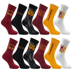 Galatasaray Lisanslı Yetişkin Çorap 6’lı Set – Kadın Erkek GS Taraftar Çorabı, Dikişsiz ve Esnek