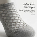 Kadın Fileli Babet Çorap 5’li Set – Nefes Alan, Görünmez, Esnek ve İnce Yazlık Çorap