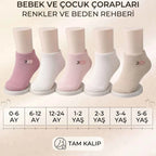 Bebek ve Kız Çocuk Pamuklu Patik Çorap 5’li Set | %88 Pamuk, İnce Burun Dikişli, Yumuşak ve Rahat, 0-12 Ay – 5-6 Yaş