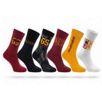 Galatasaray Lisanslı Yetişkin Çorap 6’lı Set – Kadın Erkek GS Taraftar Çorabı, Dikişsiz ve Esnek