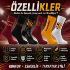 Galatasaray Lisanslı Yetişkin Çorap 6’lı Set – Kadın Erkek GS Taraftar Çorabı, Dikişsiz ve Esnek