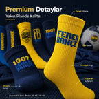 Fenerbahçe Taraftar Çorabı 6’lı Set – Sarı Lacivert FB 1907 Desenli Yetişkin Günlük Çorap