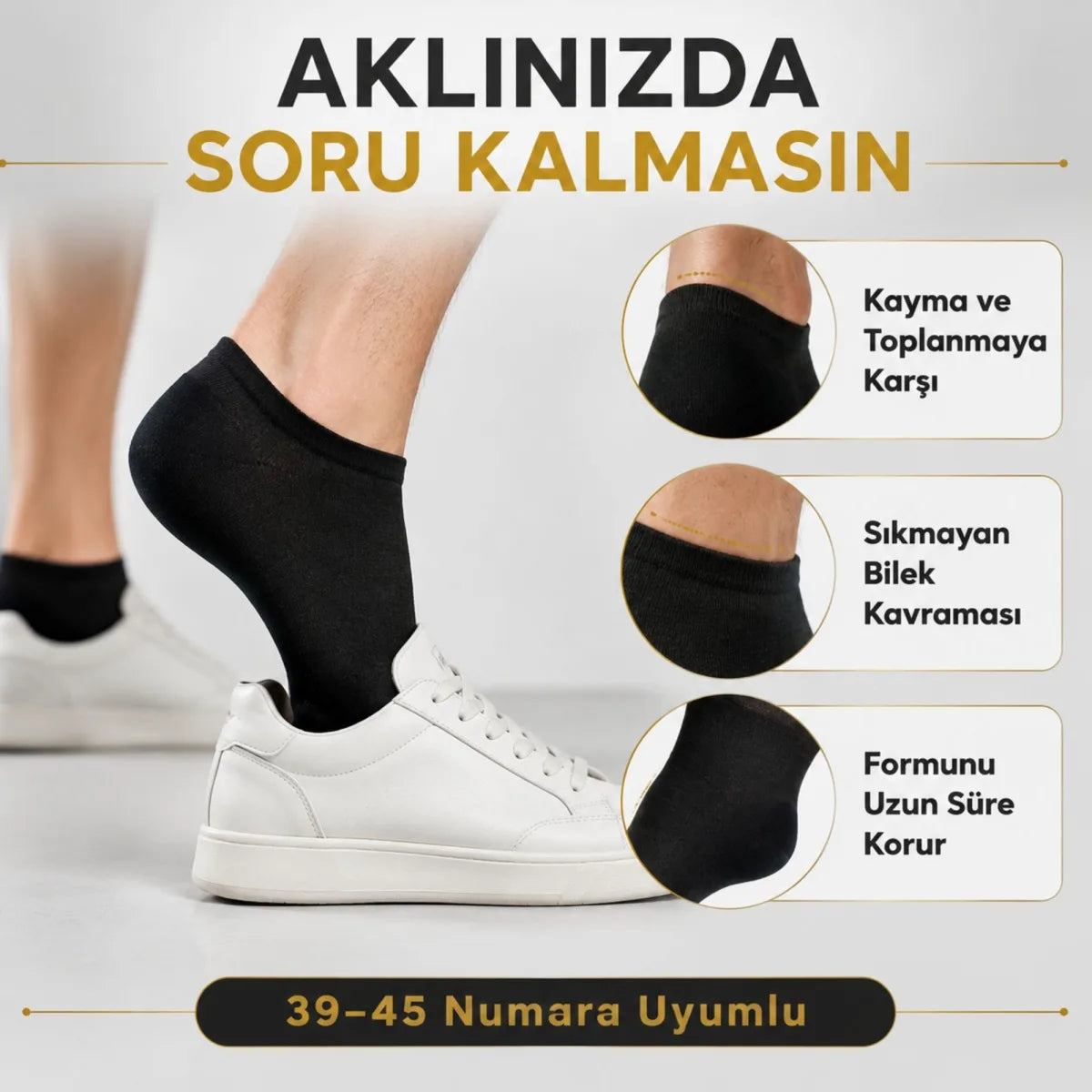 Erkek Pamuklu Patik Çorap 12'li 39-44 | Dikişsiz Burun, Koku Karşıtı, Nefes Alan Sneaker
