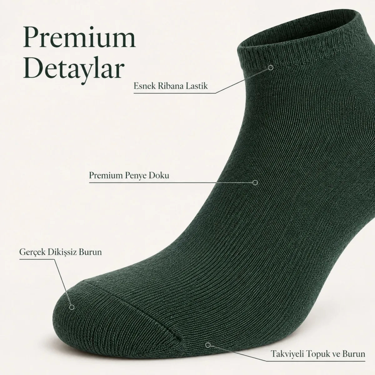 Erkek Pamuklu Patik Çorap 12'li 39-44 | Dikişsiz Burun, Koku Karşıtı, Nefes Alan Sneaker