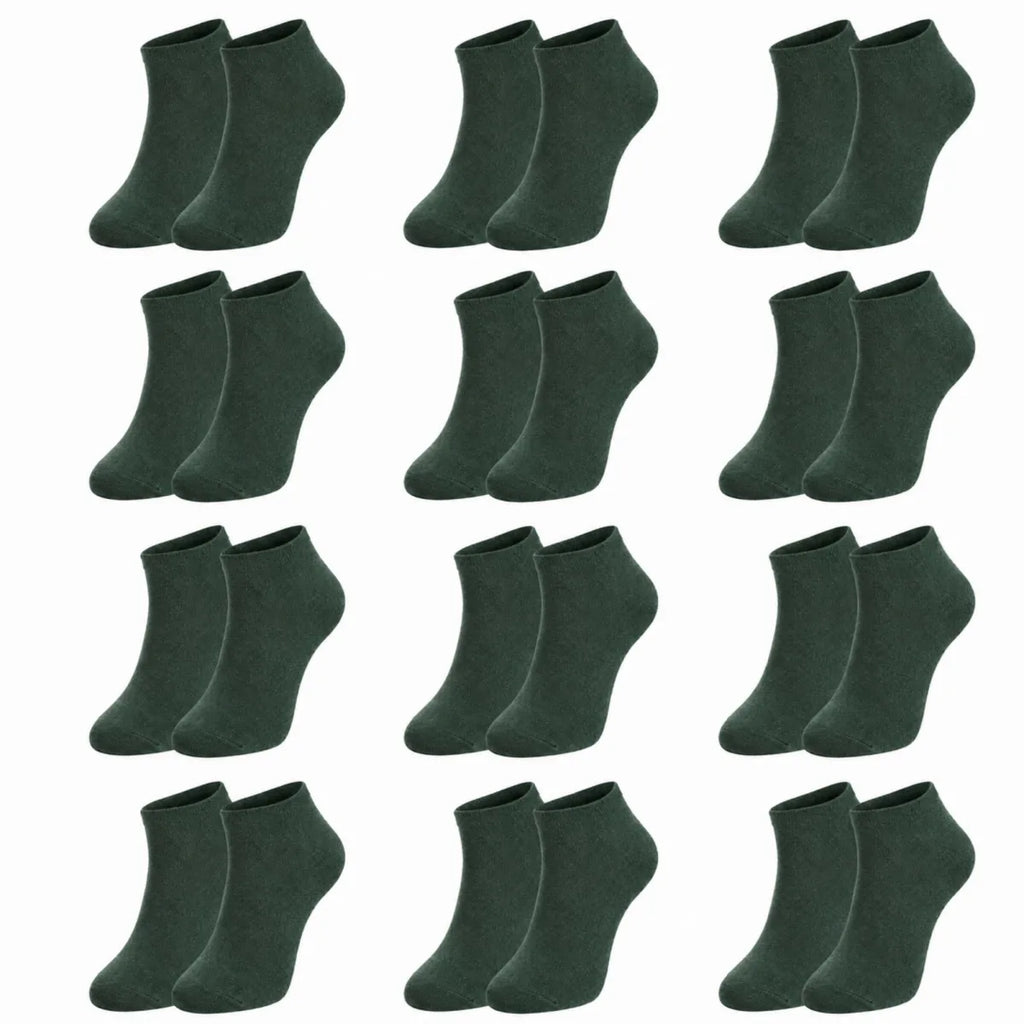 Erkek Pamuklu Patik Çorap 12'li 39-44 | Dikişsiz Burun, Koku Karşıtı, Nefes Alan Sneaker