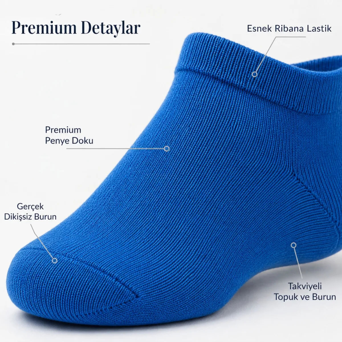 Erkek Pamuklu Patik Çorap 12'li 39-44 | Dikişsiz Burun, Koku Karşıtı, Nefes Alan Sneaker