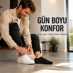Erkek Pamuklu Patik Çorap 12'li 39-44 | Dikişsiz Burun, Koku Karşıtı, Nefes Alan Sneaker