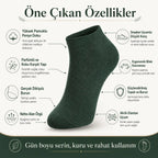 Erkek Pamuklu Patik Çorap 10'lu 39-44 | Dikişsiz Burun, Koku Karşıtı, Nefes Alan Sneaker