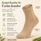 Erkek Kısa Konç 6’lı Bambu Çorap 39-44 Dikişsiz Burun Nefes Alan Yumuşak Günlük Patik Çorap