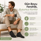 Erkek Bambu Patik Çorap 8'li 39-44 | Dikişsiz Burun Nefes Alan Yumuşak Çok Renkli