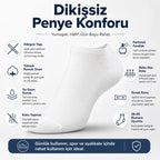Erkek Patik Çorap 6’lı Siyah Beyaz Lacivert 39-44 Yüksek Pamuklu Dikişsiz Koku Karşıtı