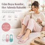Kadın Hayvan Figürlü Görünmez Babet Çorap 6'lı | Pamuklu Kaymaz Topuk, Ekru Pembe Nane