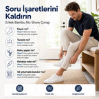 Erkek Bambu 12’li Babet Çorap Görünmez No Show Dikişsiz Silikon Topuklu