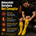Takım Logolu 3’lü Sarı Futbol Çorabı 31-43, Unisex Uzun Konç, Dikişsiz Burun