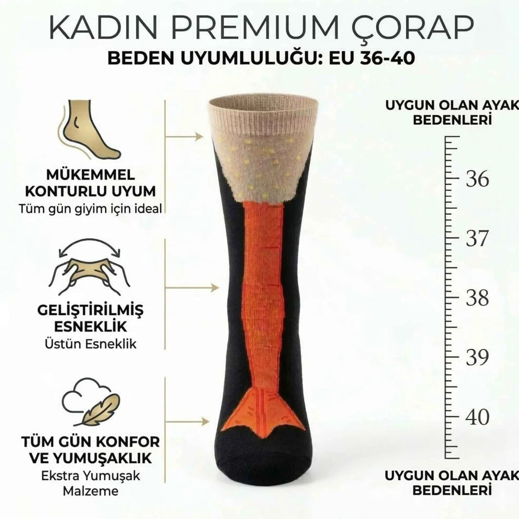 Kadın Kaz Ayağı Desenli 3’lü Siyah Pamuklu Çorap 36-40 | Dikişsiz Burun, Esnek Manşet, Nefes Alan Yumuşak Dokulu