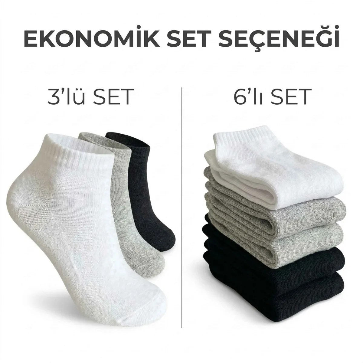 Çocuk Patik Çorap 6’lı Set – Pamuklu, Nefes Alan Günlük Kısa Çorap
