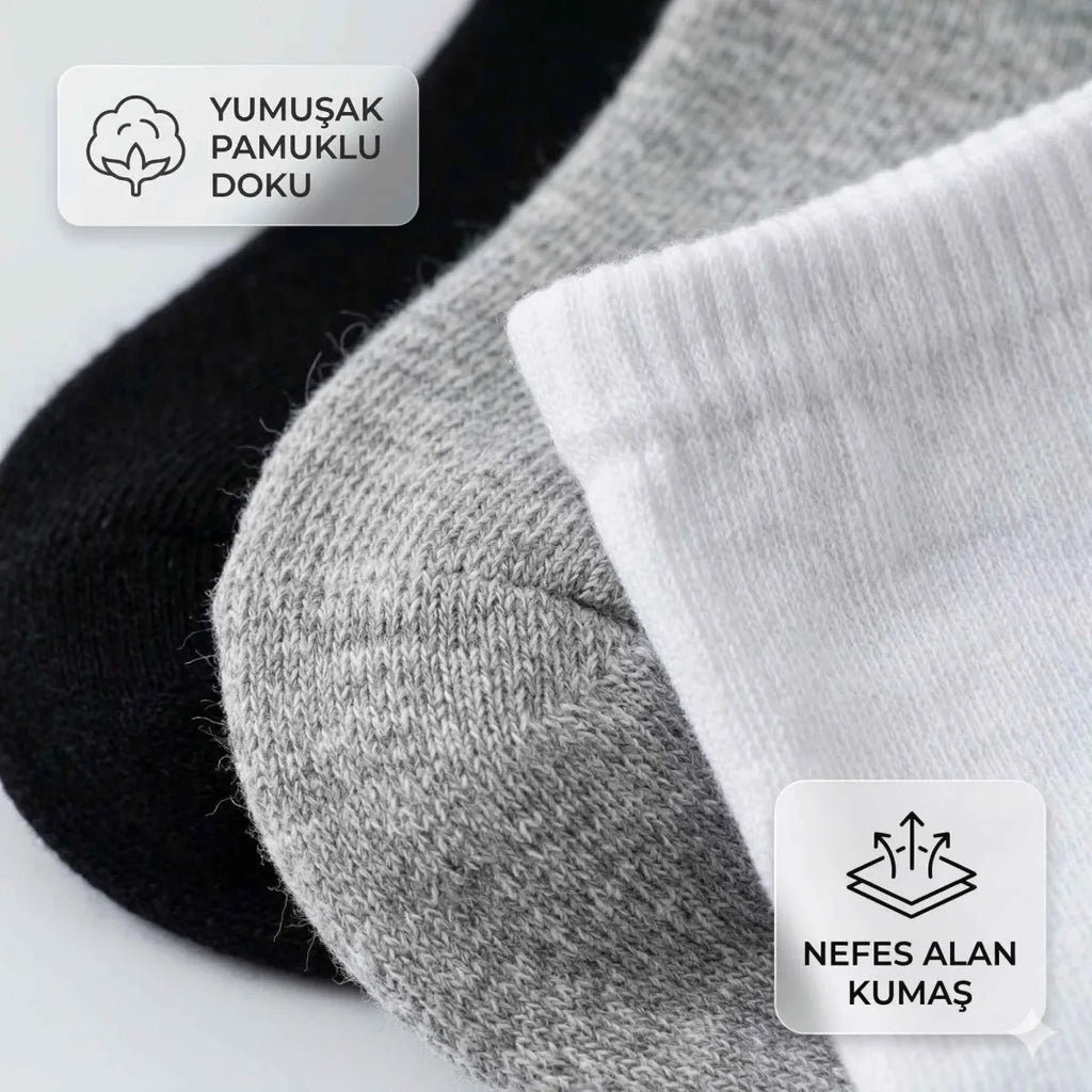 Çocuk Patik Çorap 6’lı Set – Pamuklu, Nefes Alan Günlük Kısa Çorap
