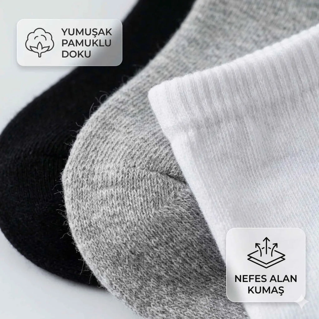Çocuk Patik Çorap 3’lü – Pamuklu, Nefes Alan Günlük Kısa Çorap
