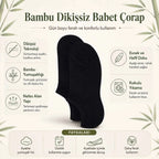 Erkek Bambu 6’lı Dikişsiz Babet Çorap Siyah Beyaz Gri Görünmez Sneaker Çorap Nefes Alan Yumuşak