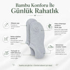 Kadın Bambu 6’lı Dikişsiz Babet Çorap Siyah Beyaz Gri Görünmez Sneaker Çorap Nefes Alan Yumuşak