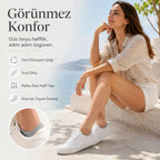 Kadın Görünmez Sneaker Babet Çorap 6'lı | Geri Dönüşüm İplikli, Nefes Alan, Siyah Beyaz Gri