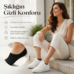 Erkek Geri Dönüşüm İplikli 6’lı Görünmez Sneaker Çorap, İnce Dikişli, Nefes Alan Yazlık Babet Çorabı, Kaymaz Topuklu Siyah Gri Beyaz