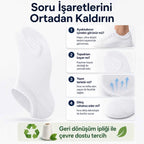 Erkek Görünmez Sneaker Babet Çorap 6'lı | Geri Dönüşüm İplikli, Kaymaz Topuk, Siyah Gri Beyaz