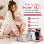 Kadın Kelebek Desenli Kısa Konç Çorap 3’lü Paket, %80 Pamuklu Dikişsiz Burun, Nefes Alan Yumuşak Bilek Çorabı, Siyah Beyaz Gri