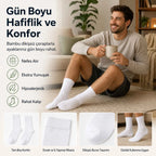 Erkek Bambu Soket Çorap 12'li | Dikişsiz Parfümlü Nefes Alan Nem Emici Yumuşak Günlük