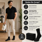 Erkek Bambu Soket Çorap 12'li | Dikişsiz Parfümlü Nefes Alan Nem Emici Yumuşak Günlük