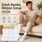 Erkek Bambu Soket Çorap 12'li | Dikişsiz Parfümlü Nefes Alan Nem Emici Yumuşak Günlük