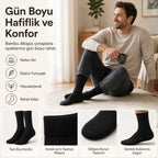 Erkek Bambu Soket Çorap 6’lı Paket, Dikişsiz Parfümlü Nefes Alan Yumuşak Nem Emici Günlük Uzun Çorap