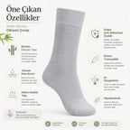Kadın Bambu Uzun Çorap 12’li Paket, Dikişsiz Burunlu Yumuşak Dokulu Siyah Beyaz Gri