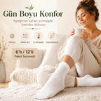 Kadın Bambu Uzun Çorap 6’lı Paket, Dikişsiz Burunlu Yumuşak Dokulu Siyah Beyaz Gri
