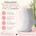 Kadın Bambu Uzun Çorap 6’lı Paket, Dikişsiz Burunlu Yumuşak Dokulu Siyah Beyaz Gri